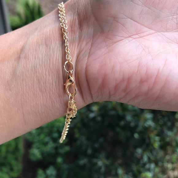 GB12 | Classy Ring Double Gold Toned Bracelet - Picture 4 of 5